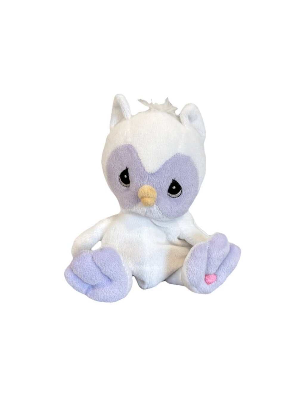 Precious Moments Tender Tails “Hoot the Owl” Plush White Purple 9" Enesco